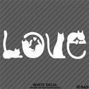 Love Cats Cute Silhouette Vinyl Decal