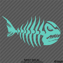 Mean Fish Skeleton Bones Vinyl Decal