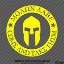 Molon Labe 2nd Amendment Spartan Helmet Gun Rights 2A Vinyl Decal