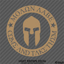 Molon Labe 2nd Amendment Spartan Helmet Gun Rights 2A Vinyl Decal