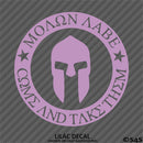 Molon Labe 2nd Amendment Spartan Helmet Gun Rights 2A Vinyl Decal
