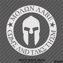 Molon Labe 2nd Amendment Spartan Helmet Gun Rights 2A Vinyl Decal