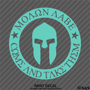 Molon Labe 2nd Amendment Spartan Helmet Gun Rights 2A Vinyl Decal