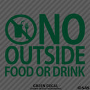 Business Decal: No Outside Food Vinyl Decal - S4S Designs