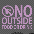 Business Decal: No Outside Food Vinyl Decal - S4S Designs