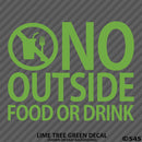 Business Decal: No Outside Food Vinyl Decal - S4S Designs