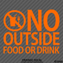 Business Decal: No Outside Food Vinyl Decal - S4S Designs