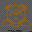 Peeking Bulldog Puppy Dog Vinyl Decal - S4S Designs