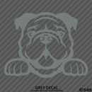 Peeking Bulldog Puppy Dog Vinyl Decal - S4S Designs