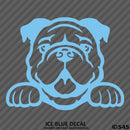 Peeking Bulldog Puppy Dog Vinyl Decal - S4S Designs