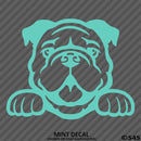 Peeking Bulldog Puppy Dog Vinyl Decal - S4S Designs
