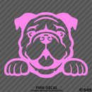 Peeking Bulldog Puppy Dog Vinyl Decal - S4S Designs