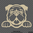 Peeking Bulldog Puppy Dog Vinyl Decal - S4S Designs