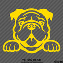 Peeking Bulldog Puppy Dog Vinyl Decal - S4S Designs