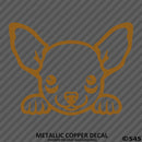 Peeking Chihuahua Puppy Dog Vinyl Decal - S4S Designs