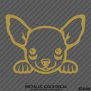 Peeking Chihuahua Puppy Dog Vinyl Decal - S4S Designs