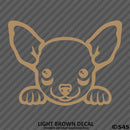 Peeking Chihuahua Puppy Dog Vinyl Decal - S4S Designs