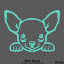 Peeking Chihuahua Puppy Dog Vinyl Decal - S4S Designs