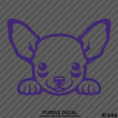 Peeking Chihuahua Puppy Dog Vinyl Decal - S4S Designs
