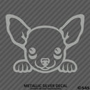 Peeking Chihuahua Puppy Dog Vinyl Decal - S4S Designs