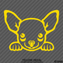 Peeking Chihuahua Puppy Dog Vinyl Decal - S4S Designs