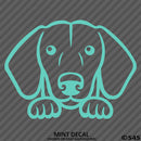 Peeking Dachshund Puppy Dog Vinyl Decal - S4S Designs