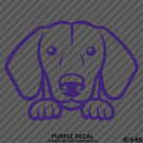 Peeking Dachshund Puppy Dog Vinyl Decal - S4S Designs