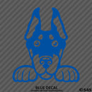 Peeking Doberman Pinscher Puppy Dog Vinyl Decal - S4S Designs