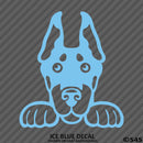 Peeking Doberman Pinscher Puppy Dog Vinyl Decal - S4S Designs