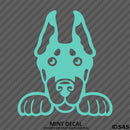 Peeking Doberman Pinscher Puppy Dog Vinyl Decal - S4S Designs