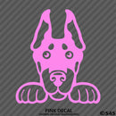Peeking Doberman Pinscher Puppy Dog Vinyl Decal - S4S Designs