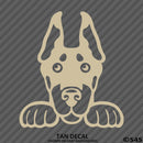 Peeking Doberman Pinscher Puppy Dog Vinyl Decal - S4S Designs