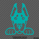 Peeking Doberman Pinscher Puppy Dog Vinyl Decal - S4S Designs