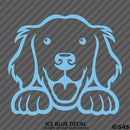 Peeking Golden Retriever Puppy Dog Vinyl Decal - S4S Designs