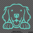 Peeking Golden Retriever Puppy Dog Vinyl Decal - S4S Designs