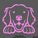 Peeking Golden Retriever Puppy Dog Vinyl Decal - S4S Designs
