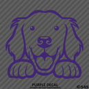 Peeking Golden Retriever Puppy Dog Vinyl Decal - S4S Designs
