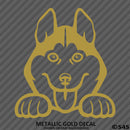 Peeking Husky Puppy Dog Vinyl Decal - S4S Designs