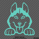 Peeking Husky Puppy Dog Vinyl Decal - S4S Designs