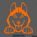 Peeking Husky Puppy Dog Vinyl Decal - S4S Designs
