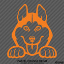 Peeking Husky Puppy Dog Vinyl Decal - S4S Designs