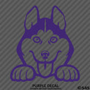 Peeking Husky Puppy Dog Vinyl Decal - S4S Designs