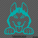 Peeking Husky Puppy Dog Vinyl Decal - S4S Designs
