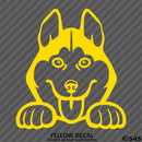 Peeking Husky Puppy Dog Vinyl Decal - S4S Designs