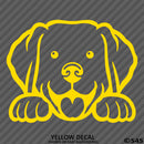 Peeking Labrador Retriever Puppy Dog Vinyl Decal - S4S Designs