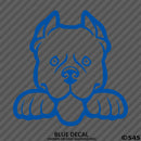 Peeking Pitbull Puppy Dog Vinyl Decal - S4S Designs