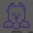Peeking Pitbull Puppy Dog Vinyl Decal - S4S Designs