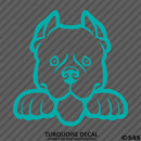 Peeking Pitbull Puppy Dog Vinyl Decal - S4S Designs