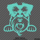 Peeking Schnauzer Puppy Dog Vinyl Decal - S4S Designs