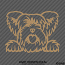 Peeking Yorkshire Terrier Puppy Dog Vinyl Decal - S4S Designs